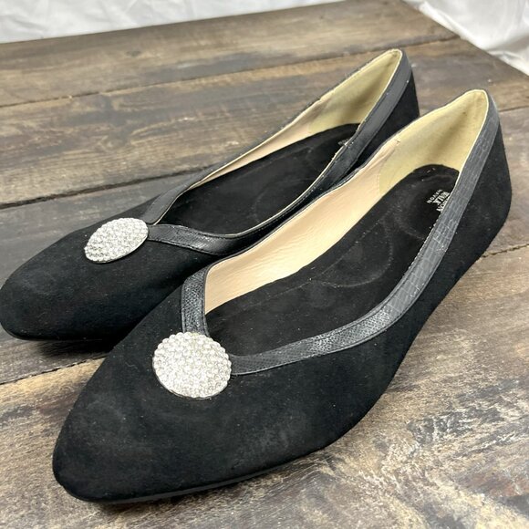 Avon SHOES Size 11 WOMENS Cushion Walk Suede w/ Jeweled Heels - Picture 3 of 7